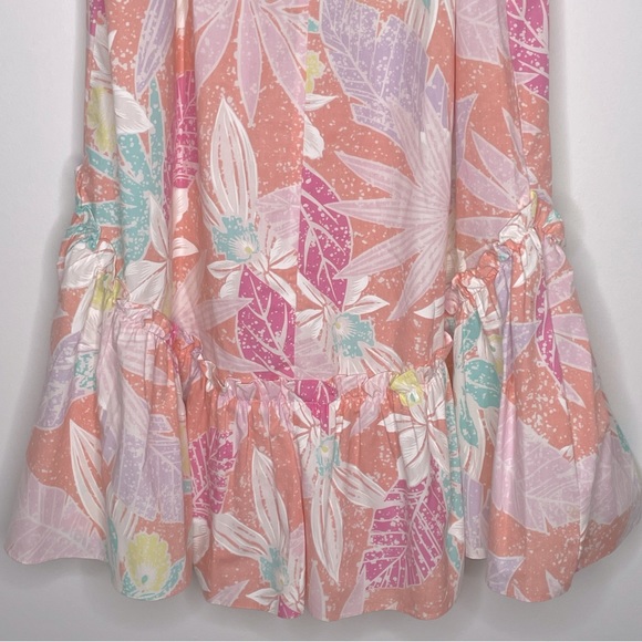 Kole Kole Vintage Made in USA Hawaiian off the shoulder Mumu floral Dress Medium - Picture 10 of 16